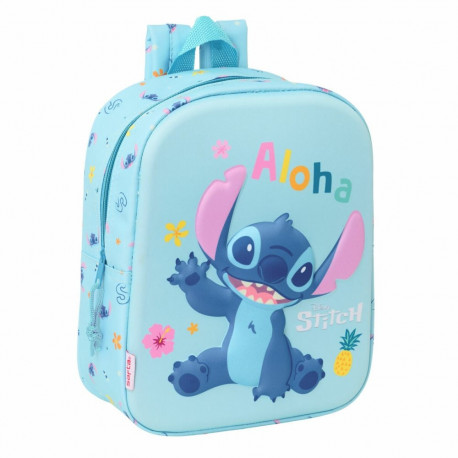 Laste seljakott Lilo & Stitch Helesinine 22 x 27 x 10 cm 3D