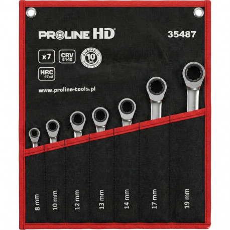 silmakujulised-lehtvõtmed padruniga 7 tk (8-19 mm), cv, proline "hd"