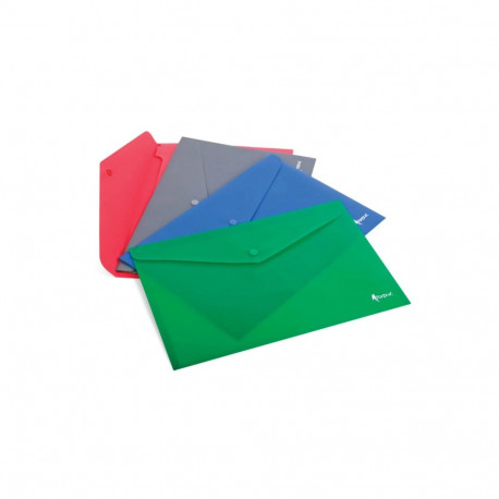 Plastic envelope with snap A4 FORPUS for 100 sheets gray