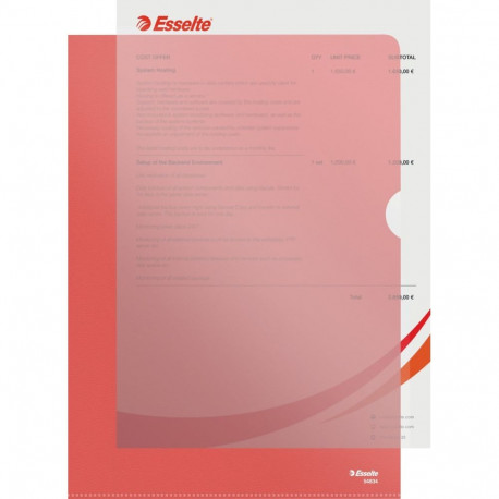 Kiletasku L-tasku A4 ESSELTE 115mic 100tk punane