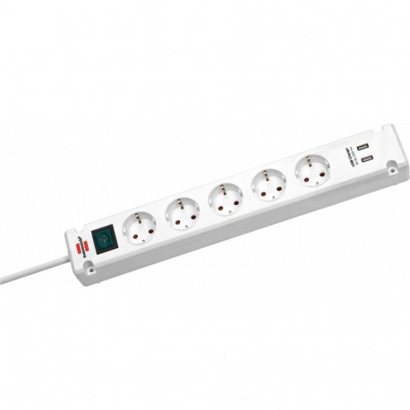 Brennenstuhl Bremounta 5-way, power strip (white, 2x USB)