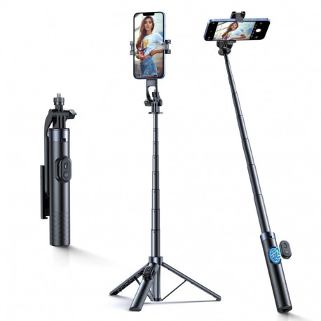 Wozinsky Selfie stick WC1Y30S telescopic tripod 1.3m with phone holder - black