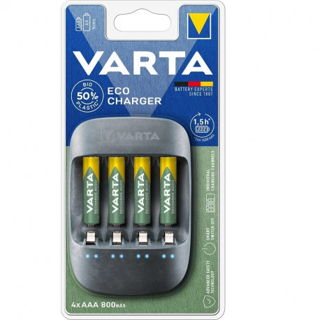Akupatarei laadija Varta ECO 57680 NiMH AA/AAA +akud 4xAAA