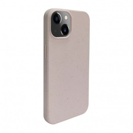 iLike Apple iPhone 14 Silicone plastic case Eco Print Design Beige