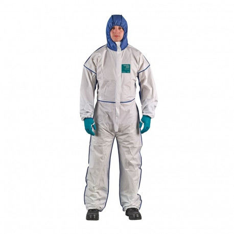 Ansell AlphaTec 1800 Comfort bound disposable coverall – Type 5/6 protection, microporous laminate, 