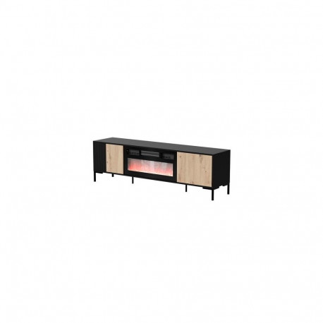 Cama RTV Cabinet MERCI 180 x 40 x 53.5 cm black/oak artisan + fireplace