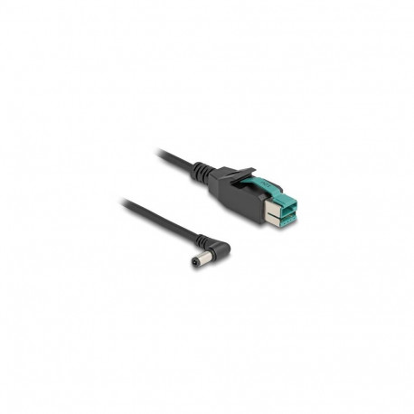 DeLOCK PoweredUSB cable male 12 V to DC 5.5 x 2.5 mm male angled 1 m