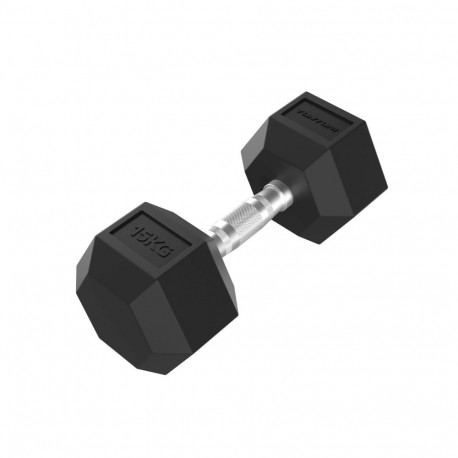 Hantel TUNTURI Platinum Hex Rubber Dumbbell, 15kg