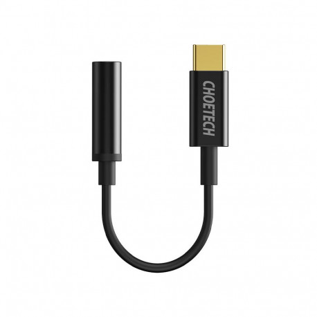 Choetech AUX003 USB-C ja 3,5 mm audiopesa adapter | must