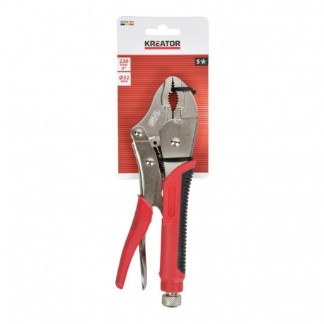 Locking Pliers KREATOR KRTH61501 220mm Round, 32mm Jaw Depth, 40mm Working Width, 1200kg Grip Force