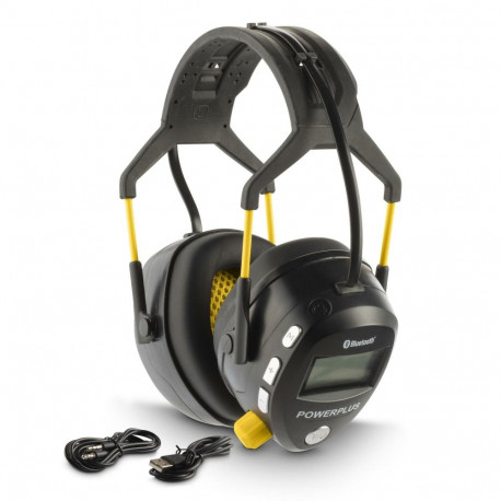 POWERPLUS Bluetooth kaitsekõrvaklapid FM raadioga POWX8060 55V 1500mAh 29dB Must Kollane