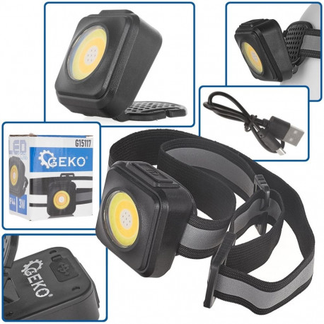 Shockproof LED COB Headlamp 3W COB 500 mAh 500 lm IP44 G15117 GEKO