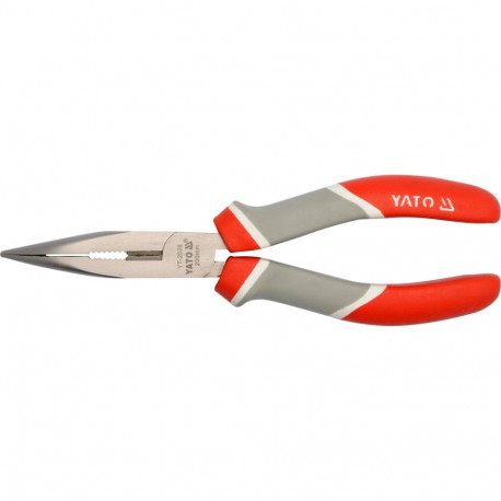 Yato Bent Nose Pliers YT-2028, 200mm, DIN 5746, chromed, carbon steel, PP, TPR, refined head