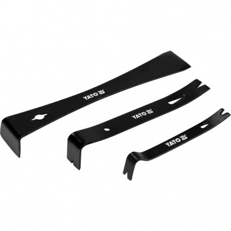 Yato YT-52863 Pry bar scraper set 3 pcs, 135x14/182x25/240x42 mm, #50 carbon steel, blackened, nail 