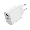 Gembird vooluadapter USB/USB-C TA-UC-2AC12-01, valge