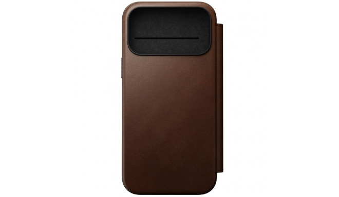 Nomad Modern Leather Folio iPhone 17 Pro Max pruun