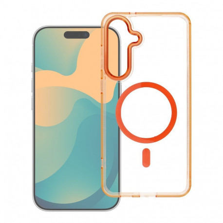 Case for Samsung A37 Frame Clear Hybrid Mag Cover compatible with MagSafe hermes orange