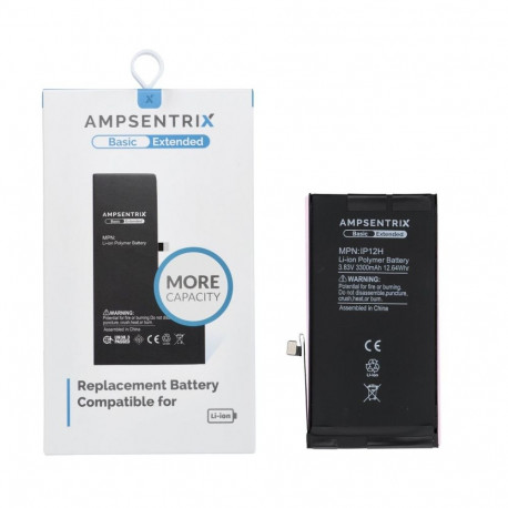 AmpSentrix Basic battery for iPhone 12 / 12 Pro (high capacity 3300 mAh)