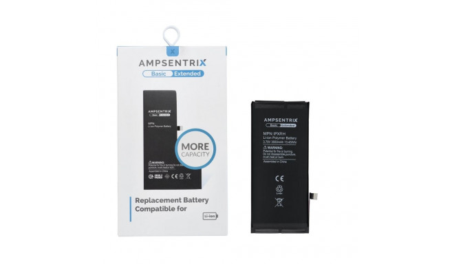AmpSentrix Basic battery for iPhone XR (high capacity 3550 mAh)