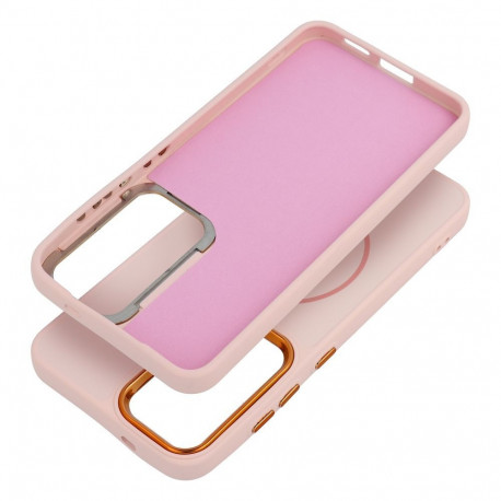 Case for Samsung S26 Frame Mag Cover compatible with MagSafe powder pink