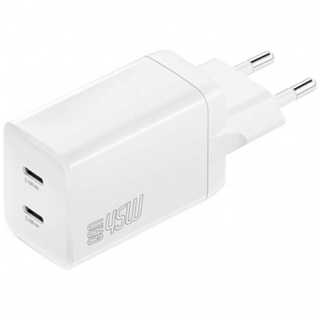 Charger PDPlug 45W 2xUSB-C white