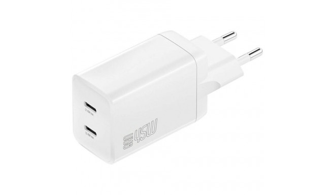 PDPlug 45W Dual USB-C Fast Wall Charger - White