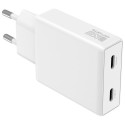 Charger PDPlug Dual 65W GaN 2xUSB-C white