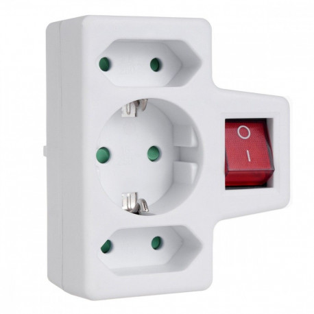 Plug 1x16A 2x2.5A Schuko MCE215