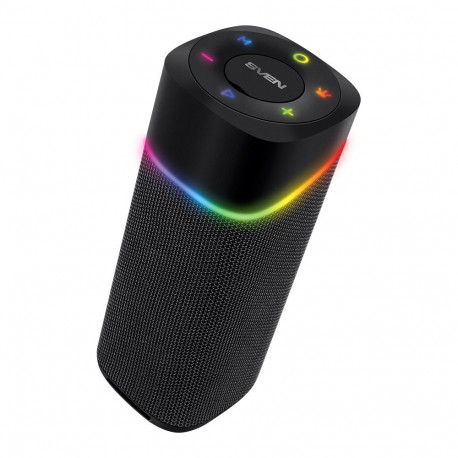 2.0 portable speaker SVEN PS-155, black, power output 2x5 W (RMS), TWS, Bluetooth, FM, USB, lithium 