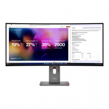 LENOVO ThinkVision P40WD-40 40-tolline ECO-IPS monitor 5120 x 2160 21:9 120Hz 300cd/m2 8ms HDMI DP