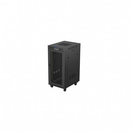 RACK CABINET 19" FREE-STANDING 24U/600X800 (FLAT PACK) WITH GLASS DOOR LCD BLACK LANBERG V2