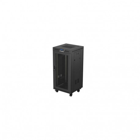 Lanberg serverikapp V2 19" 24U/600x600, eraldiseisev, lamedas pakendis, võrguuksega, LCD, must