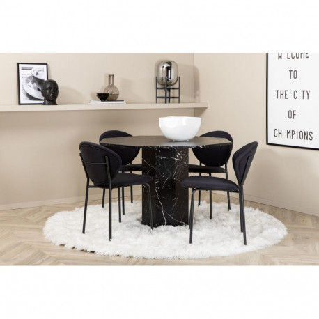 Söögitoa komplekt MARBS&VAULT 4 tooli, must