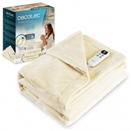 Cecotec Electric Blanket HeatConfort Calma 160x130 cm 115W Beige 10 Temp Auto Off