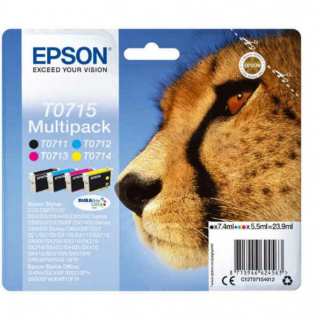 Originaalne Tindikassett Epson T0715 Mitmevärviline Kollane Must Fuksiinpunane