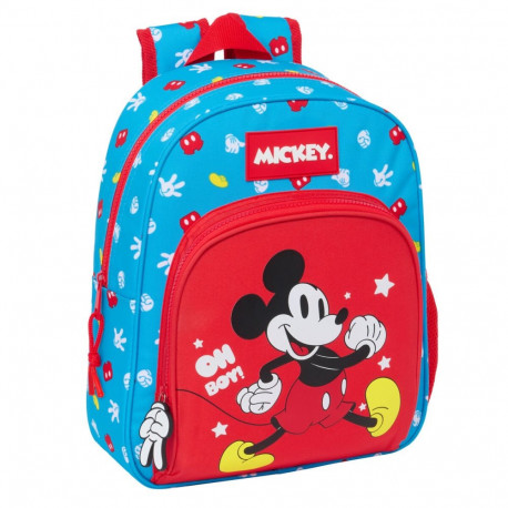 Laste seljakott Mickey Mouse Fantastic Sinine Punane 28 x 34 x 10 cm