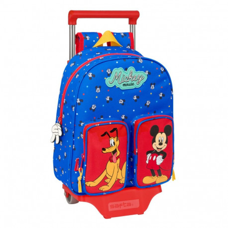 School Rucksack with Wheels Mickey Mouse Clubhouse Good day Blue 28 x 34 x 10 cm