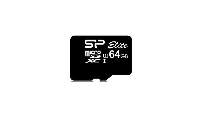 Silicon Power карта памяти microSDXC 64GB Elite + адаптер