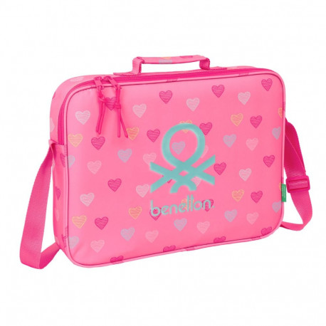 School Bag Benetton Heart Pink 38 x 28 x 6 cm