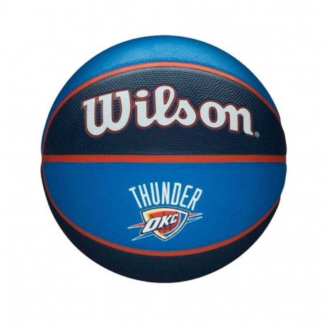Korvpalli Pall Wilson  Nba Team Tribute Okc Sinine Naturaalne kumm (Suurus 7)
