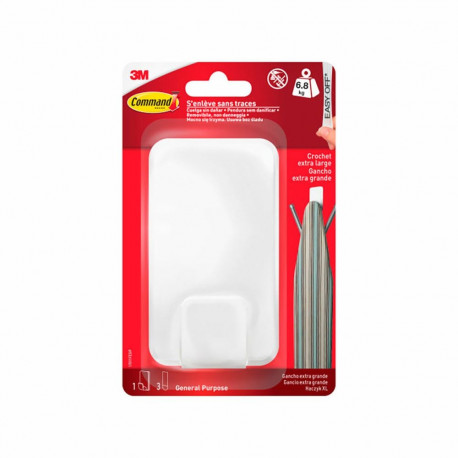 Konks riputamiseks 3M 6,8 kg Valge Plastmass (1 Ühikut)