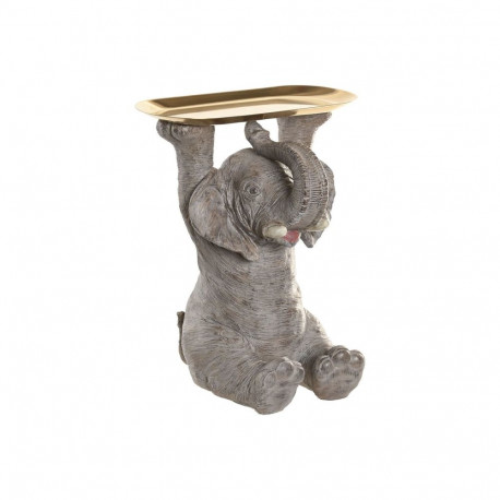 Decorative Figure Home ESPRIT Grey Golden Elephant 30,5 X 23 X 34,5 CM