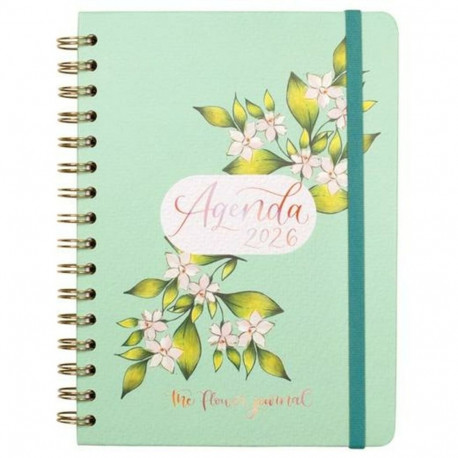Diary Finocam THE FLOWER JOURNAL A5 15,5 x 21,2 cm Green 2026