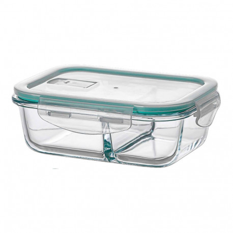 Lunch box Ovenza 630 ml Transparent Silicone Borosilicate Glass Rectangular