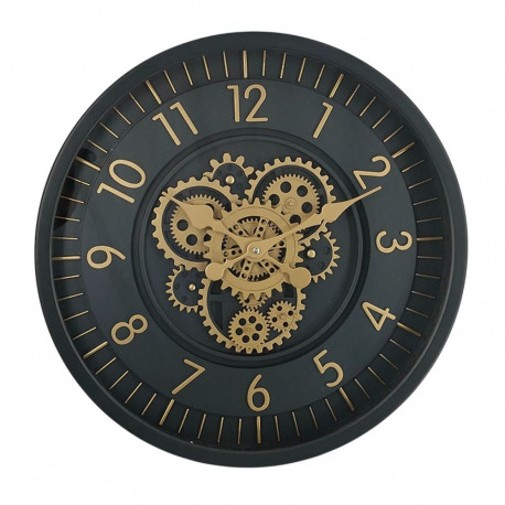 Wall Clock Home ESPRIT Golden Navy Blue Crystal Iron Urban 46 x 8,5 x 46 cm