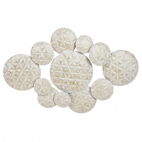 Dekoratiivkuju Home ESPRIT Valge Kuldne Ringid Triibuline 102 X 7 X 74 CM