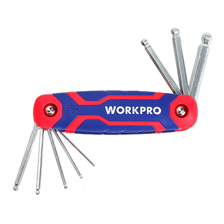 Allen Key Set Workpro 1,5, 2, 2,5, 3, 4, 5, 6, 8, 10 mm Ball 8 Pieces