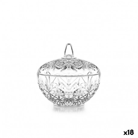 Glass Jar Inde Nefertiti Transparent (18 Units)