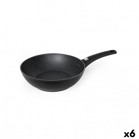 Wok Pan Quttin Universe Black Toughened aluminium Ø 28 cm (6 Units)