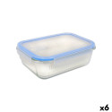 Lunch box Quttin Blue Transparent Rectangular 1L (6 Units)
